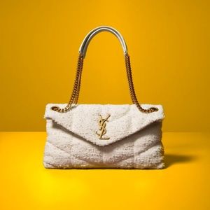 Saint Laurent Lou Lou Small Quilted Tweed YSL Shoulder Bag